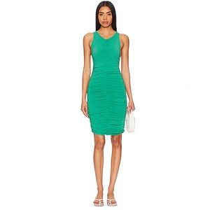 NWT bobi (a REVOLVE brand) Ruched Mini Dress in Shamrock Bodycon Summer Vacation